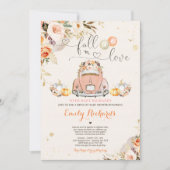 Invitation Rustic Fall In Love Citrouille Drive By Baby showe (Devant)