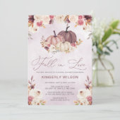 Invitation Rustic Fall in Love Citrouilles Fall Fête des mari (Debout devant)