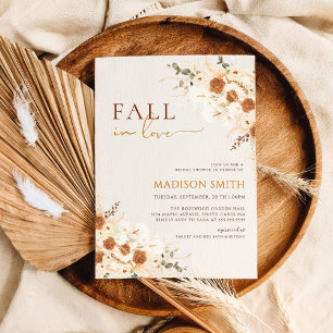 Invitation Rustic Fall in Love Fête des mariées Boho Terracot