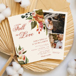 Invitation Rustic Fall in Love Floral Mariage Photo Code QR<br><div class="desc">Rustic Fall in Love Floral Mariage Photo QR code Invitation</div>