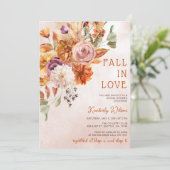 Invitation Rustic Fall in Love Pumpkins Fall Bridal Shower (Debout devant)