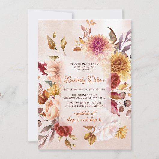 Invitation Rustic Fall in Love Pumpkins Fall Bridal Shower (Devant)