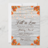Invitation Rustic Fall In Love String Lights Baby shower (Devant)