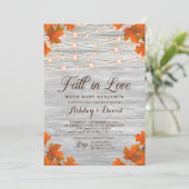 Invitation Rustic Fall In Love String Lights Baby shower (Debout devant)