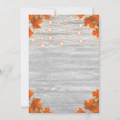 Invitation Rustic Fall In Love String Lumières Fête des marié (Dos)