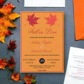 Invitation Rustic Fall laisse brûlé Orange Boho Mariage de au