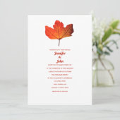 Invitation Rustic Fall Leaf Burnt Orange Maple Mariage 2024 (Debout devant)