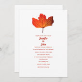 Invitation Rustic Fall Leaf Burnt Orange Maple Mariage 2024 (Devant / Derrière)