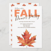 Invitation Rustic Fall Leaf Diner Party (Devant / Derrière)