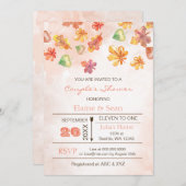 Invitation Rustic Fall Leaves Automne Fêtes des mariées Invit (Devant / Derrière)