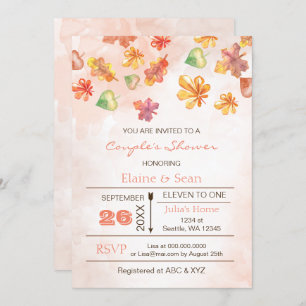 Invitation Rustic Fall Leaves Automne Fêtes des mariées Invit