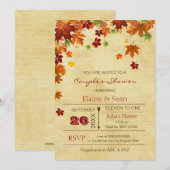 Invitation Rustic Fall Leaves Fête des mariées (Devant / Derrière)