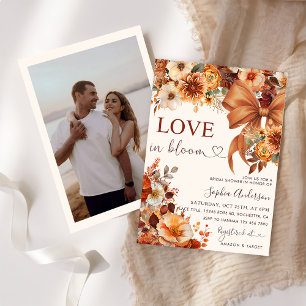 Invitation Rustic Fall Love In Bloom Fête des mariées Photo