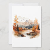 Invitation Rustic Fall Mountain Scene Mariage d'aquarelle (Dos)