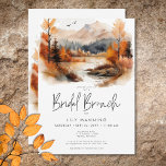 Invitation Rustic Fall Mountain Watercolor Brunch nuptial<br><div class="desc">Echappez-vous à une retraite de montagne d'automne sereine avec votre invitation mariage de brunch de douche nuptiale. Ce design exquis présente un tableau d'aquarelle époustouflant d'une montagne majestueuse, entourée d'arbres ornés de feuillage d'automne, leur beauté flanquant les eaux sereines. Les tons naturels doux de bronze, brun, rouille, or et gris...</div>