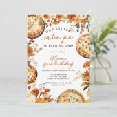 Invitation Rustic Fall Neutral Cutie Pie First Birthday (Debout devant)