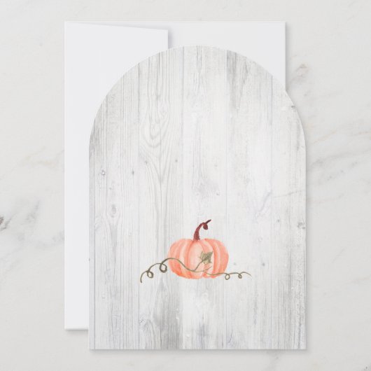 Invitation Rustic Fall Petit Citrouille 1er anniversaire (Dos)