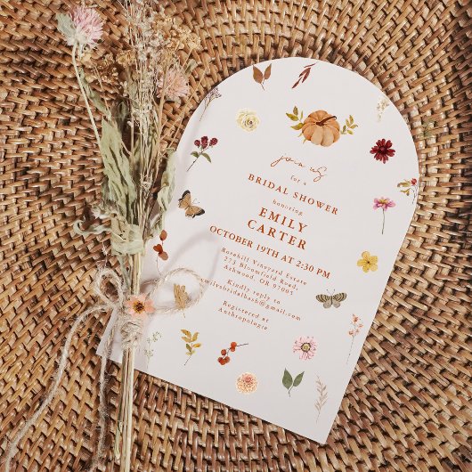 Invitation Rustic Fall Pumpkin Bridal Shower Arch