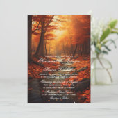 Invitation Rustic Fall quitte Automne Mariage Nature (Debout devant)