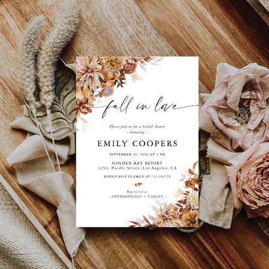 Invitation Rustic Fall quitte l'invitation de la douche nupti