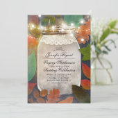 Invitation Rustic Fall quitte Mason Jar String Mariage (Debout devant)