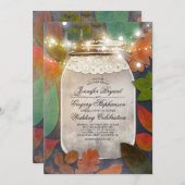 Invitation Rustic Fall quitte Mason Jar String Mariage (Devant / Derrière)