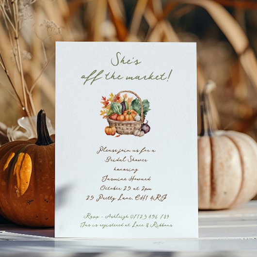 Invitation Rustic Fall She's Off the Market Fête des mariées