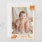 Invitation Rustic Fall Sweet Cutie Pie 1er anniversaire Photo (Dos)