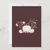 Invitation Rustic Fall Taupe Floral Citrouille (Dos)
