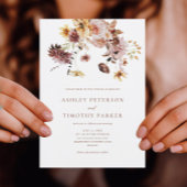 Invitation Rustic Fall Terracotta Floral Mariage