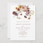 Invitation Rustic Fall Terracotta Floral Mariage (Devant)