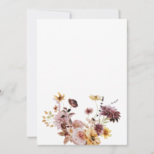 Invitation Rustic Fall Terracotta Floral Mariage (Dos)