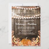 Invitation Rustic Fall Thanksgiving Diner Paty (Devant)