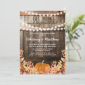 Invitation Rustic Fall Thanksgiving Diner Paty (Debout devant)