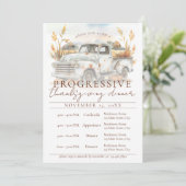 Invitation Rustic Fall Truck Progressive Thanksgiving Dinner (Debout devant)