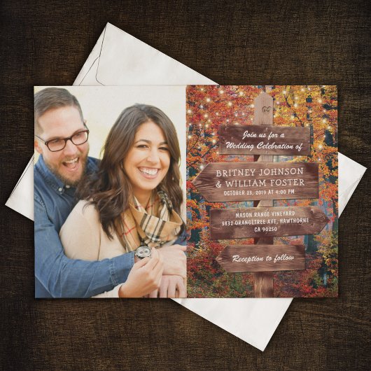 Invitation Rustic Fall Woodland Mariage photo