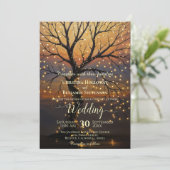 Invitation Rustic Fall Woodland Tree Vintage Wedding (Debout devant)