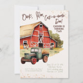Invitation Rustic Farm Animal Tractor Garçons Anniversaire (Devant)