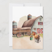 Invitation Rustic Farm Animal Tractor Garçons Anniversaire (Dos)