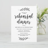 Invitation Rustic Farm Black Script, Dîner de répétition Mari (Debout devant)