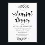 Invitation Rustic Farm Black Script, dîner de répétition Mari<br><div class="desc">Planifier un dîner de répétition mariage avec le futur marié et le futur Groom,  avant leur GRANDE journée ? Invitation les invités avec cette carte d'invitation pour le dîner de répétition Mariage à l'écriture rustique Parfait. Ajoutez les détails de votre souper de répétition en police / lettrage correspondant.#TeeshaDerrick</div>