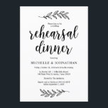 Invitation Rustic Farm Black Script, Dîner de répétition Mari<br><div class="desc">Planifier un dîner de répétition mariage avec la future mariée et la future Groom,  avant leur grande journée? Invitation les invités avec cette Parfait script rustique Mariage Rehearsal Dinner Invitation Card. Ajoutez les détails de votre dîner de répétition dans la police correspondante / lettrage. #TeeshaDerrick</div>