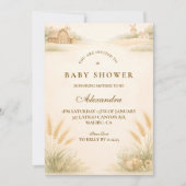 Invitation Rustic Farm Meadow Baby Shower (Devant)