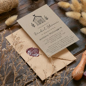 Invitation Rustic Farmhouse Barn Script QR code Fête des mari