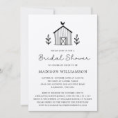 Invitation Rustic Farmhouse Barn Script QR code Fête des mari (Devant)