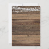 Invitation Rustic Farmhouse String Lights Mariage photo (Dos)