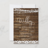 Invitation Rustic Farmhouse String Lights QR Code Mariage (Devant)