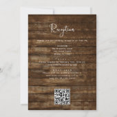 Invitation Rustic Farmhouse String Lights QR Code Mariage (Dos)