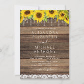 Invitation Rustic Farmhouse Sunflower Chaîne de lumière Maria (Devant)