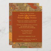 Invitation Rustic FAUX Burlap, Automne Feuilles Mariage Invit (Devant / Derrière)